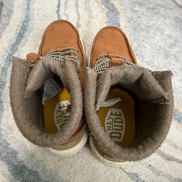 Hey Dude Bradley Cognac Leather Casual Boots Mens Size 8 - Picture 6 of 7